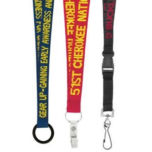 3/4" Woven Text Lanyard (QuickShip) 35-42 Days