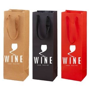 Kraft Paper Single Red Wine Tote Bag