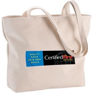 Zippered 10oz Cotton Canvas Shopper Tote