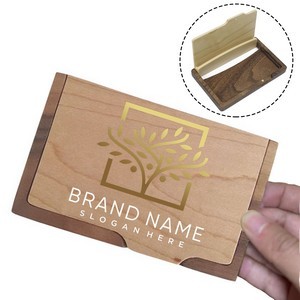 Custom Wooden Rectangle Business Card Holder