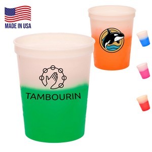 16 oz. USA Made Two-Tone Color Changing Stadium Cups BPA Free