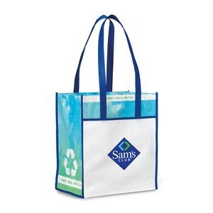 Vita Laminated Recycled Shopper - Royal Blue-Pattern