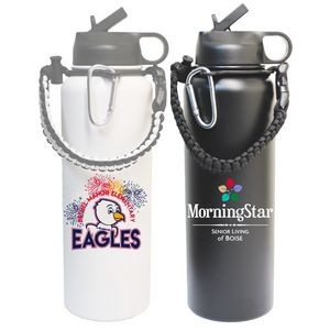 40 Oz. s. steel vacuum bottle with paracord/spout