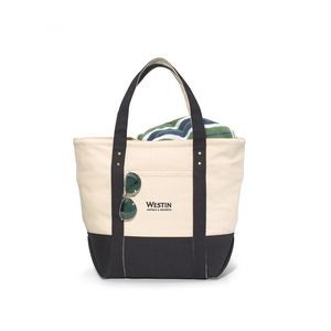 Seaside Zippered Cotton Tote - Black