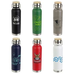 Cusano 22 oz Vacuum Insulated Stainless Steel Bottle with Bamboo Cap