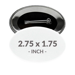 2.75 X 1.75 Inch Oval Custom Buttons
