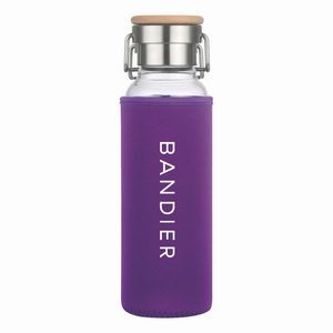 22 Oz Glass Water Bottle With Neoprene Protective Sleeve