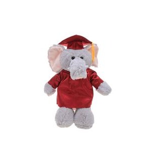 Soft Plush Elephant in Graduation Cap & Gown Stuffed Animal