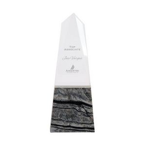 Deneb Crystal Obelisk with Marble Base